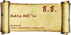 Bukta Béla névjegykártya