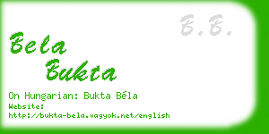 bela bukta business card